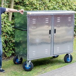 Coffre de <span class=keywords><strong>Selle</strong></span> Galvanisé avec Serrure, Armoire de Rangement Professionnelle pour Équipement Équestre, Organisateur d'Équipement d'Équitation - Product Image 2