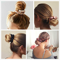 Accessoires de mode pour femmes Bandeau en satin solide personnalisé et chouchou en soie Vente en gros de bandeaux élastiques pour filles