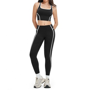 Conjunto de Yoga de 2 Piezas <span class=keywords><strong>para</strong></span> <span class=keywords><strong>Mujer</strong></span>, Cintura Alta Elástica, Shorts Deportivos Casuales, Ropa de Gimnasio - Product Image 2