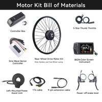 Kit moteur de moyeu arrière à cassette 48V 500W pour roues 20/26 pouces, modèle 84 CN, pour conversion de vélo électrique