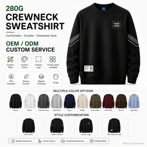 Sudadera de Cuello Redondo <span class=keywords><strong>para</strong></span> <span class=keywords><strong>Hombre</strong></span> con Logotipo Personalizado al por Mayor, 280g, Poliéster, Felpa, Estilo Casual <span class=keywords><strong>para</strong></span> Primavera y Otoño, Sudadera OEM - Product Image 1