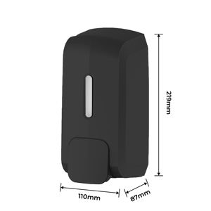 Distributeur de savon liquide manuel FANDA Mini en plastique noir moderne, mural, écologique, 500 ml, pour toilettes, pour le bureau - Product Image 6