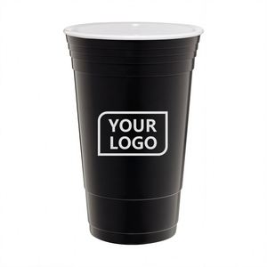 Gobelets en plastique PP jetables personnalisés de 16 oz avec logo de marque, réutilisables, pour Beer Pong, ensemble de gobelets de fête Beer Pong, gobelet rouge - Product Image 3