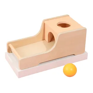 Прямоугольная коробка для мячей, обучающая игрушка для детей, тренировочный мяч Монтессори, деревянный предмет, постоянная коробка с выдвижным ящиком