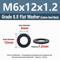 Wholesale M3-M36 8.8 Grade Fastener Washer Black Finish Carbon Steel Flat Washer for Mechanical Hardware Components