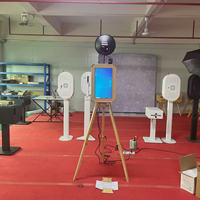 Photomaton à impression instantanée YPT avec écran tactile 18,5 pouces, cadre en bois et verre trempé, Wi-Fi, NFC, compatible télécommande DSLR