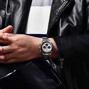 นาฬิกาข้อมือควอตซ์ PAGANI DESIGN 1664 หน้าปัดลายอุกกาบาต สายซิลิโคน กันน้ำ 100 เมตร กระจกแซฟไฟร์ โครโนกราฟ นาฬิกาผู้ชาย - Product Image 6