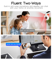 Caméra WiFi V380 Pro Smart 3 objectifs PTZ d'intérieur, audio bidirectionnel, vision nocturne, vue à 360°, capteur CMOS 6MP, babyphone