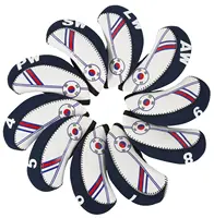 ピース/セットネオプレンゴルフアイアンヘッドカバークラブエンドプロテクター韓国国旗カラーミキシング