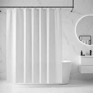 Rideau de <span class=keywords><strong>douche</strong></span> d'hôtel en PEVA blanc pur 110GSM <span class=keywords><strong>180X180</strong></span>, imperméable - Product Image 1