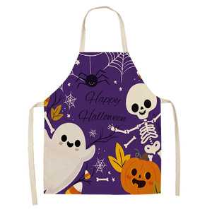 Delantal sin mangas con temática de Halloween, estampado de dibujos animados resistente al aceite para decoraciones de fiestas y cocina - Product Image 5
