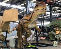 Modèle de dinosaure animatronique Monolophosaurus de 7 m grandeur nature en caoutchouc de silicone, dinosaures faits à la main pour exposition en parc d'aventure