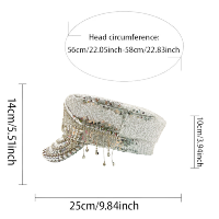 Bérets en gros à sequins argentés, chapeaux et casquettes de fête à pampilles et strass avec logo personnalisé pour femmes, Rave, Halloween