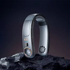 Ventilateur portable sans pales à logo personnalisé, à suspendre au cou, grande puissance, batterie 4000 mAh, 3 vitesses, pour extérieur, hôtel, maison - Product Image 2