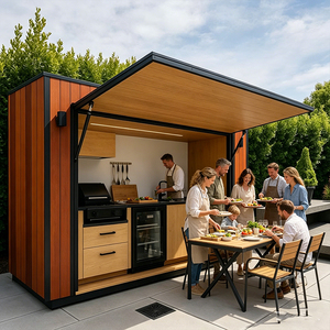 Ensemble de cuisine extérieure YardLux <span class=keywords><strong>BBQ</strong></span> Shed - Aluminium écologique <span class=keywords><strong>portable</strong></span>, comprend une cuisine, un barbecue, un grill de porte-bagages, durable pour l'extérieur - Product Image 2