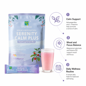 Bebida Diaria <span class=keywords><strong>para</strong></span> el Bienestar, Mezcla Serenity Calm Plus con Magnesio, L-Teanina, Ashwagandha, Vitamina D3 en Sobres, Directo de Fábrica, OEM, ODM - Product Image 3