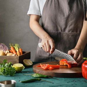 <span class=keywords><strong>3</strong></span> buah penjualan terlaris dapur mengiris pisau koki Set 67 lapisan baja Damaskus Premium putih G10 menangani - Product Image 4