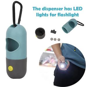 Dispensador de Bolsas para Excremento de Perro con Linterna LED, Funciona con Botón, Dispensador de Bolsas de Silicona Sostenible para Desechos de Mascotas - Product Image 2