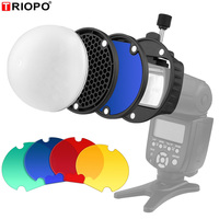 Filtre couleur Triopo Magdome, réflecteur, nid d'abeille, Kits de boule de diffuseur pour G/odox Tt600 Tt685 V860ii Yn560iii/iv Flash Vs Ak-r1