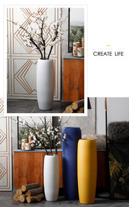 <span class=keywords><strong>Vase</strong></span> en céramique à rayures glaçage, grand <span class=keywords><strong>vase</strong></span> de <span class=keywords><strong>sol</strong></span> moderne pour décoration de salon, style rétro, blanc, jaune, bleu et <span class=keywords><strong>noir</strong></span> - Product Image 4