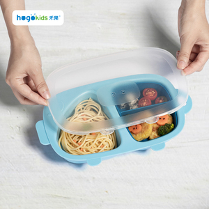 <span class=keywords><strong>Hogo</strong></span> – assiettes et couvercles en Silicone colorés sans BPA pour bébé, assiettes à dîner pour enfants - Product Image 6