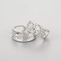 925 Sterling Silber Vergoldete Zirkon-Blumen Micro-Pavé Hohle Elegante Clip-On Ohrringe für Hochzeitsgeschenk