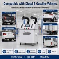 Chariot d'extraction des gaz d'échappement diesel CE ISO FS avec filtre à charbon actif en nid d'abeille DPF, souffleur d'aspiration mobile pour atelier de camions, garantie