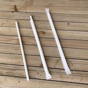 Pailles en papier géantes blanches Boardwalk de 7,75 po, emballées individuellement pour boissons, bubble tea, accessoires de fête et de bar imprimés, lot de 1 280 - Product Image 5