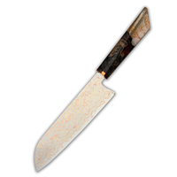 Couteau Santoku japonais multi-usage Kitchenbliss, outil de préparation culinaire, acier VG10, 33 couches de cuivre Damas