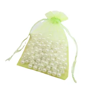 Saco de organza colorido com cordão para casamento, bolsa de organza reutilizável para presente de doces e joias, tamanho personalizado e logotipo