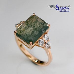 Bague Rectangle Design en argent sterling 925 Bagues de bijouterie fine Personnaliser bagues Fabricant de bijoux Sarva Création Jaipur - Product Image 3