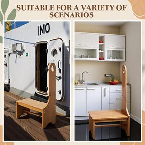 Wooden armrest footstool <b>for</b> home use, elderly assistance <b>stool</b>, <b>bathroom</b> sink, stair <b>stool</b>, children's washbasin <b>stool</b>, - Product Image 4