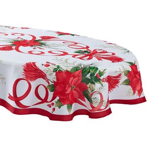 Nappe Poinsettia Rectangle rouge stockée PP résistante aux taches pour hôtels dîner de noël Banquet décor usine vente en gros - Product Image 3
