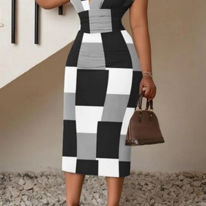 Elegante Vestido Estampado con Cuello en V para Mujer, Colección Primavera Verano, Tejido Digital, Lavable, Exclusivo para Europa y América - Product Image 4