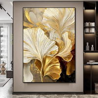 Peinture Murale 3D Moderne en Porcelaine HD, Design Haut de Gamme Doré, Idéale pour Hôtels, Cafés et Salons – Vente en Gros