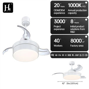 42 Inch <b>Smart</b> Tuya Invisible Blade Ventilador Modern Retractable <b>Ceiling</b> <b>Fans</b> With Led Lights and Remote - Product Image 5