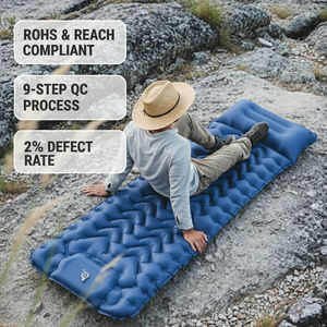 Легкий складной современный одиночный кемпинговый надувной матрас, встроенный насос, водостойкий, Сращивание, домашняя мебель - Product Image 1