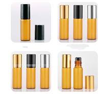 Botol minyak esensial dengan bola rol, rol parfum kaca Amber bening TES 1ml 2ml 3ml 5ml 10 Ml Mini 1ml