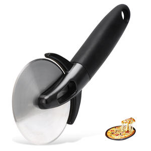 Stainless Steel Pizza Cutter With Protective Cap Black Handle 430 Stainless Steel For Cake And Pizza <b>Slicing</b> - Product Image 2