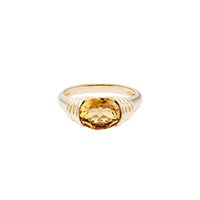 Bague de luxe en quartz miel, bijou héritage pour femme, mariage, dîner de gala