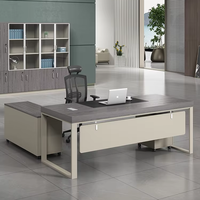 Muebles de Oficina Ejecutivos de Lujo Modernos, Escritorio Rectangular de Madera para Gerente/Director Ejecutivo, Mesa para Jefe