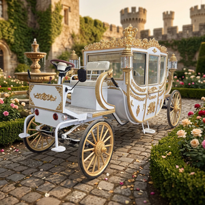 Fournisseur d'usine : Voiturette royale électrique haut de gamme en or blanc, véhicule de défilé de luxe pour parcs à thème et centres de villégiature - Product Image 1
