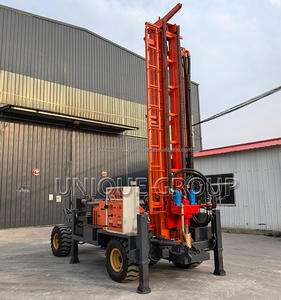 2025 Plataforma de perforación rotativa hidráulica tipo rueda Perforadora de pozos de agua con bomba y componentes de motor Tipo de potencia de aire - Product Image 1