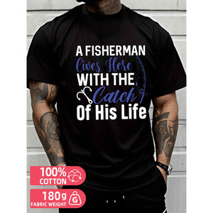 Camiseta Unisex Divertida de Algodón Puro, Regalo para Papá, Ropa de Pesca para Hombre, Modelo MBT-564459162A04, Hecho en EE. UU. - Product Image 1