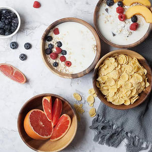 Vietnam Custom Logo Solid Wood Fruit Bowl <b>Kitchen</b> <b>Utensils</b> Eco-friendly <b>Wooden</b> Bowl Acacia Round Salad Bowl - Product Image 5