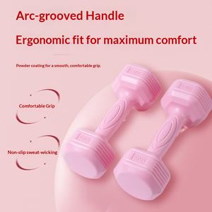 Haltères unisexes en caoutchouc cimenté pour débutants, usage domestique, yoga, paire de 2 kg - Product Image 3