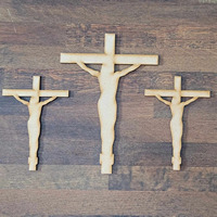 Décoration religieuse catholique chrétienne, grand Christ sur croix, forme en MDF, 10-60 cm