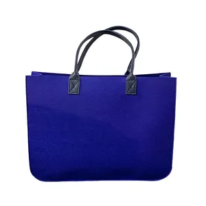 Klein Blue Tote Satchel Roomy Hand Carried Felt Satchel Relaxed Market Purse Obscure White Collar Stylish Single Shoulder Bag