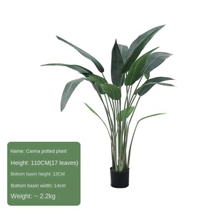 Grandes Feuilles Triple Tige Faux Soie Feuille Plante Maison Intérieur Voyageurs Palmier Bananier Artificiel pour Salon Décoration - Product Image 6