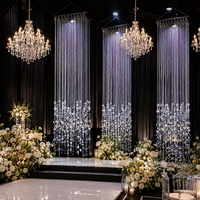 Rideau de perles en cristal argenté de luxe avec paillettes en disques acryliques pour décoration suspendue de plafond de scène de mariage, rideau scintillant